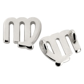 Bedel sterrenbeeld Virgo (Maagd) 13x12mm antiek zilver antiek zilver 13x12mm (Ø2mm) 999° verzilverd