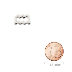 Pendentif étoile signe du Verseau en argent antique 10x14mm (Ø2mm) 999° plaqué argent