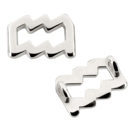 Pendentif étoile signe du Verseau en argent antique 10x14mm (Ø2mm) 999° plaqué argent