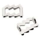 Pendentif étoile signe du Verseau en argent antique 10x14mm (Ø2mm) 999° plaqué argent