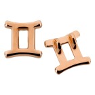 Ciondolo segno zodiacale Gemini oro rosa 12x15mm (Ø2mm) 24K placcato oro rosa