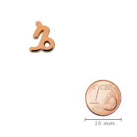 Anhänger Sternzeichen Capricorn (Steinbock) rosegold 10x14mm (Ø2mm) 24K rose vergoldet