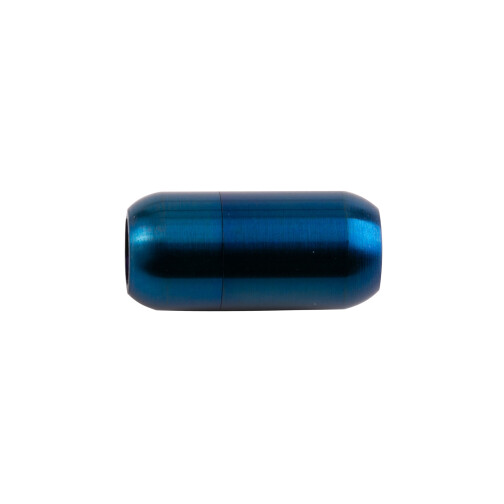Stainless steel magnetic clasp blue 18x7mm (ID 5mm) brushed