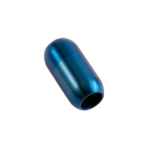 Roestvrijstalen magneetsluiting blauw 19x10mm (ID 6mm) geborsteld