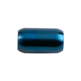 Edelstahl Magnetverschluss blau 21x12mm (ID 8mm) gebürstet