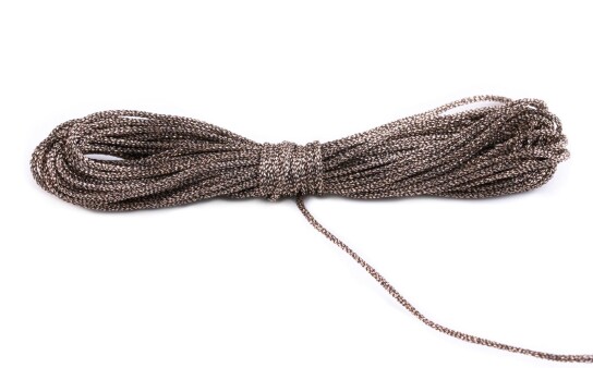 Metallic macrame cord jewelry cord Ø1mm Brown