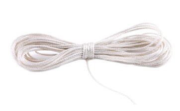 Metallic Macrame ribbon jewelry cord Ø1mm Offwhite