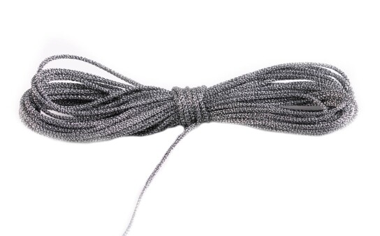 Cordoncino macramè metallizzato cordoncino gioielli Ø1mm Argento antico