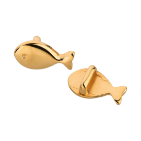 Zamak sliding bead Fish gold ID 5x2mm 24K gold plated