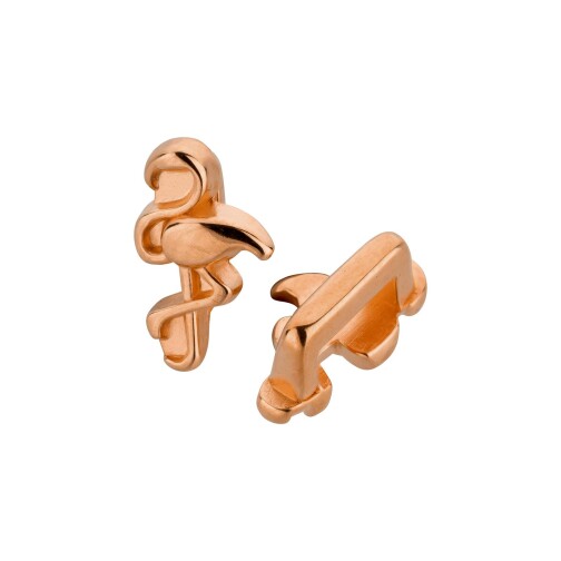 Zamak sliding bead Flamingo rose gold ID 5x2mm 24K rose gold plated