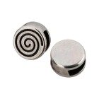 Cuenta deslizante de Zamak Retonda esprial de plata antigua ID 5x2mm 999° chapado en plata