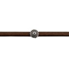 Perlina scorrevole Zamak Rotonda argento antico ID 6x2mm argento 999° placcato