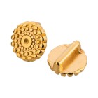 Zamak schuifkraal / schuiver rond goud ID 6x2mm 24K verguld