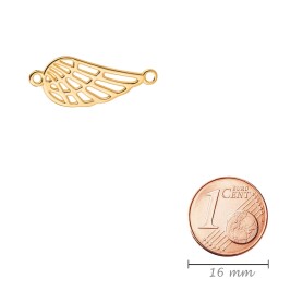 Zamak-Verbinder Flügel filigran gold 19x10mm 24K vergoldet
