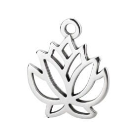 Zamak Pendant Lotus flower silver antique 19mm 999°...