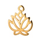 Zamak Pendant Lotus flower gold 19mm 24K gold plated