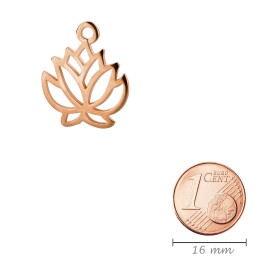 Zamak Pendant Lotus flower rose gold 19mm 24K rose gold...