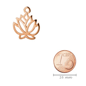 Zamak hanger lotusbloem roségoud 19mm roséverguld