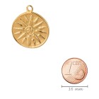Colgante de Zamak Vergina Sun de oro 23mm chapado en oro 24K