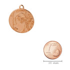 Ciondolo rotondo volto zamak oro rosa 22mm placcato oro rosa
