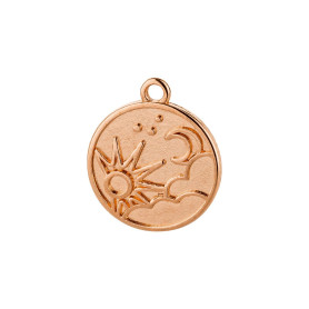 Zamak hanger Zon Maan roségoud 18mm...