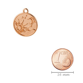 Zamak Sun Moon Pendant rose gold 18mm rose gold plated