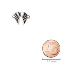 Zamac pendant/connector Angels Wings silver 12mm 999° silver plated