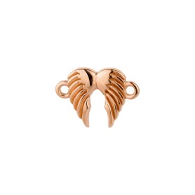 Zamac pendant/connector Angels Wings rose gold 12mm 24K...
