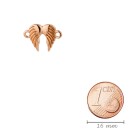 Zamac pendant/connector Angels Wings rose gold 12mm 24K rose gold plated