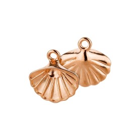 Colgante de Zamak Concha de oro rosa 15x13mm 24K chapado...