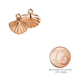 Zamak-Anhänger Muschel rosegold 15x13mm rosévergoldet