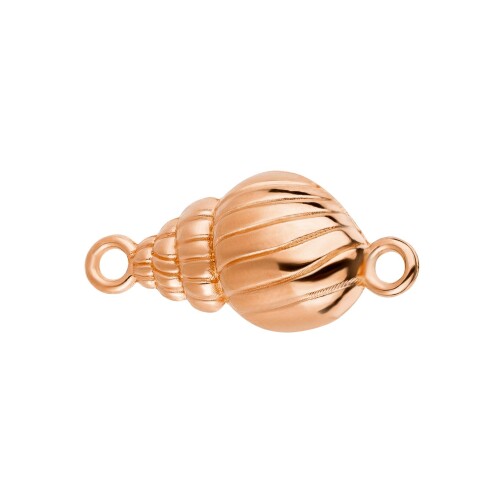 Zamac pendant/connector Shell rose gold 13x20mm 24K rose gold plated