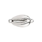 Zamac pendant/connector Shell silver 12x19mm 999° silver plated