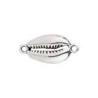 Pendente/Connettore in zama Conchiglia argento antico 12x19mm 999° placcato argento