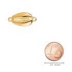 Zamac pendant/connector Shell gold 12x19mm 24K gold plated