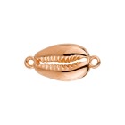 Zamac pendant/connector Shell rose gold 12x19mm 24K rose gold plated