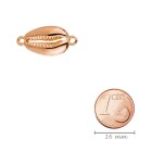 Zamac pendant/connector Shell rose gold 12x19mm 24K rose gold plated