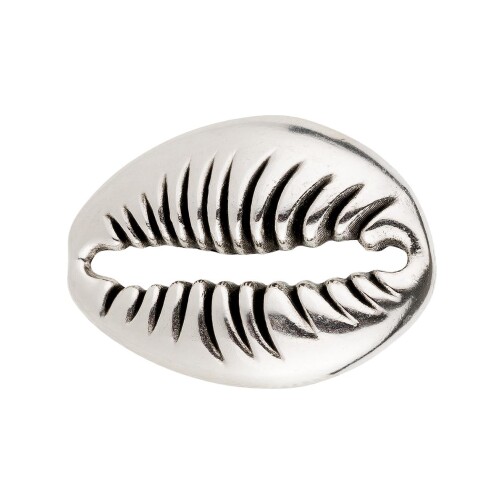 Colgante de Zamak Cáscara de Kauri de plata antigua 22x30mm 999° plateado