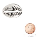 Colgante de Zamak Cáscara de Kauri de plata antigua 22x30mm 999° plateado