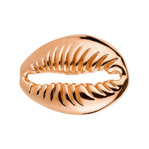Zamak Cowrie Shell Pendant/Connector rose gold 22x30mm rose gold plated
