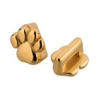 Zamak sliding bead Paw Print gold ID 5x2mm 24K gold plated