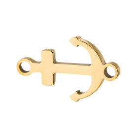 Edelstahl-Verbinder Anker 24x13mm Gold