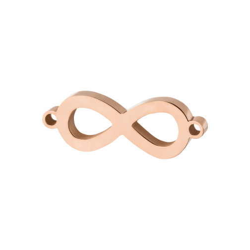 Edelstahl-Verbinder Infinity 21x7mm Rose Gold