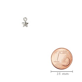 Mini-Pendentif en zamak Étoile argent antique 5mm...
