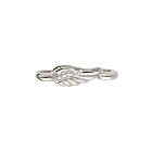 Mini-connector Angel wings antique silver 8x2mm 999° silver plated