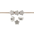 Metalen kraal bloem antiek zilver 6mm (Ø1,2mm) 999° verzilverd