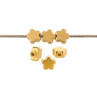 Metallperle Blume gold 6mm (Ø1,2mm) 24K vergoldet