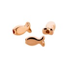 Cuenta de metal Pescado de oro rosa 9x5,2mm (Ø1,6mm) chapado en oro rosa 24K