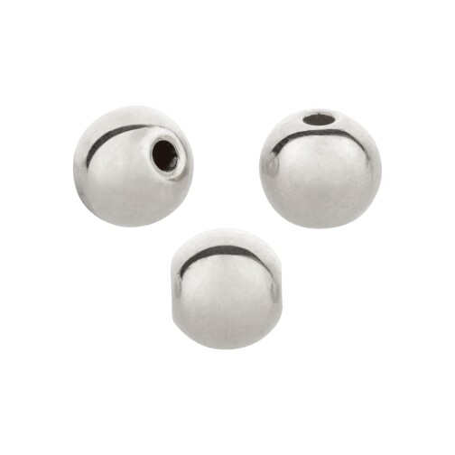 Metallperle Rund antik silber 6mm (Ø1,5mm) 999° versilbert