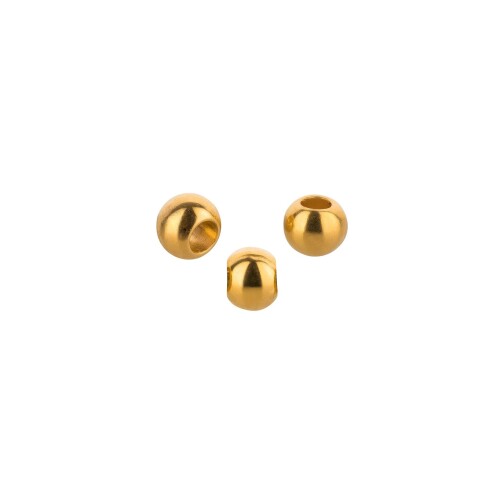 Metal bead Round gold 3mm (Ø1.2mm) 24K gold plated